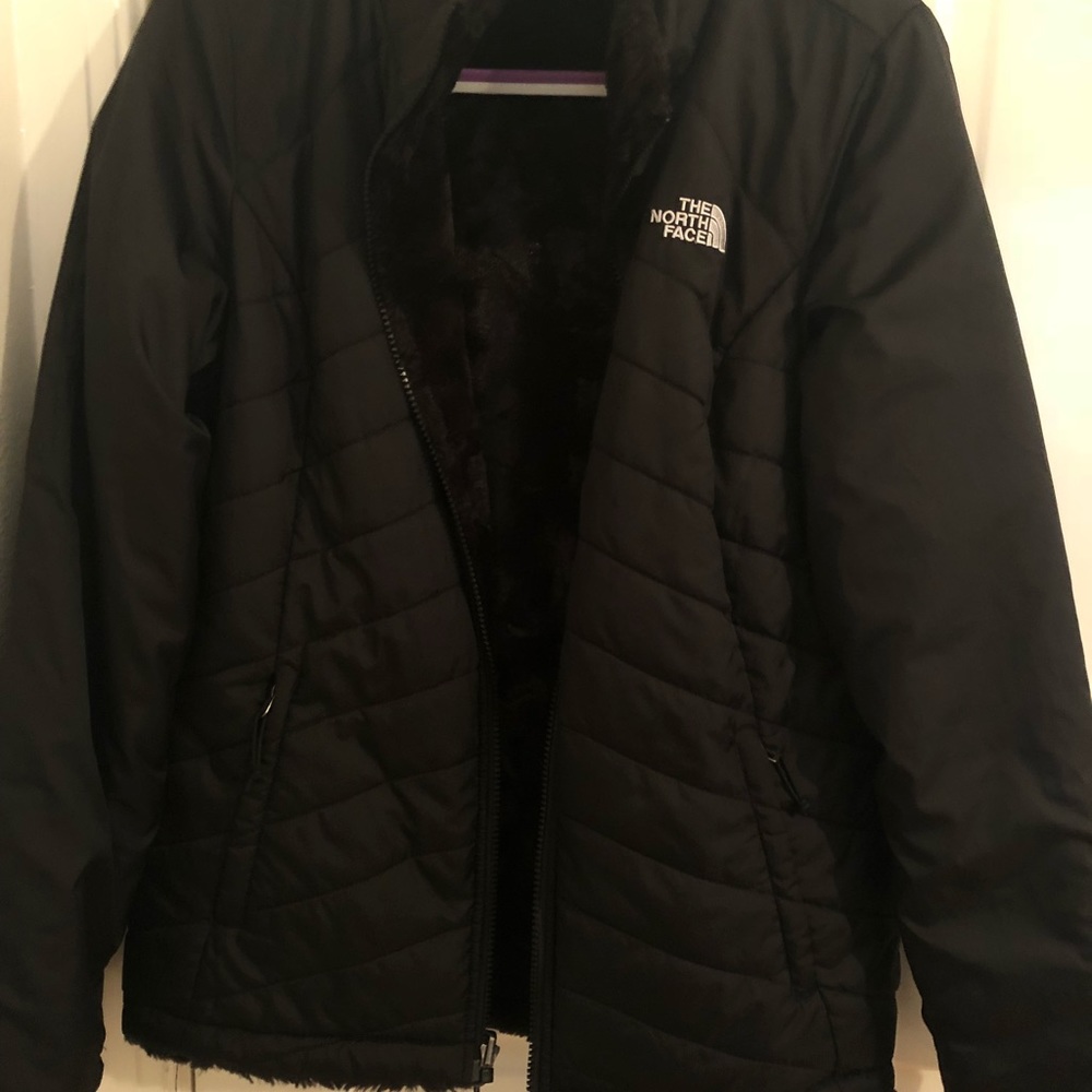 Black reversible North Face coat